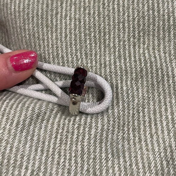 Sundance Garnet Rondelle Sterling Silver Ring - Picture 6 of 9